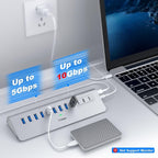 YH9AC Powered USB Hub 10Gbps, intpw 12 Port USB C Hub - Image 3