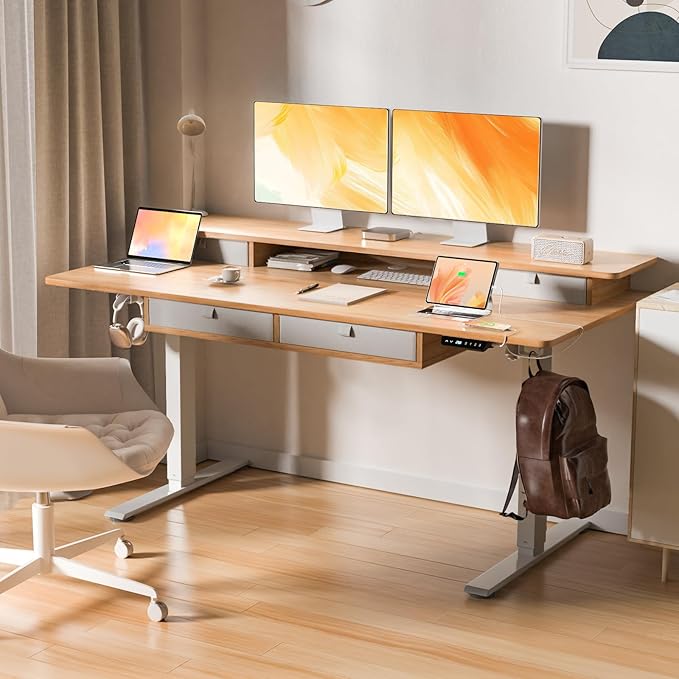 ExaDesk Electric Standing Desk, 63 * 30 Inches Adjustable Height - Image 2