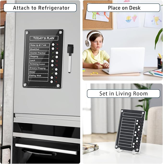NiHome Black Acrylic Magnetic to Do List Planning Board - Image 6