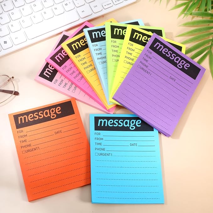 9Pack Phone Message Pads for Office, 4 x 5 Inch Self-Stick Note Pads, While You - Image 3