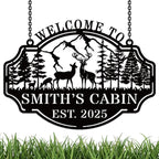 Personalized Deer Hunting Metal Cabin Sign, Custom Outdoor Hunting Decor by HZYCYYFC