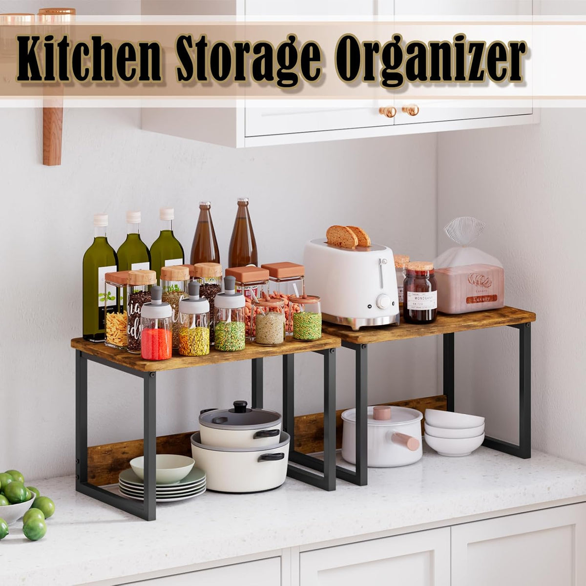 MARTY Countertop Organizer,17.1"x12.4", Cabinet Organizer Microwave...