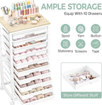 SYKIARIOL Rolling Cart with Drawers, 10 Drawer Rolling Cart, Rolling storage - Image 3