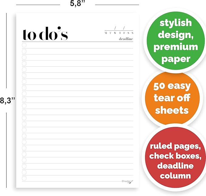 HADIGU To Do List Notepad A5 Size Premium Thick Paper - Image 6