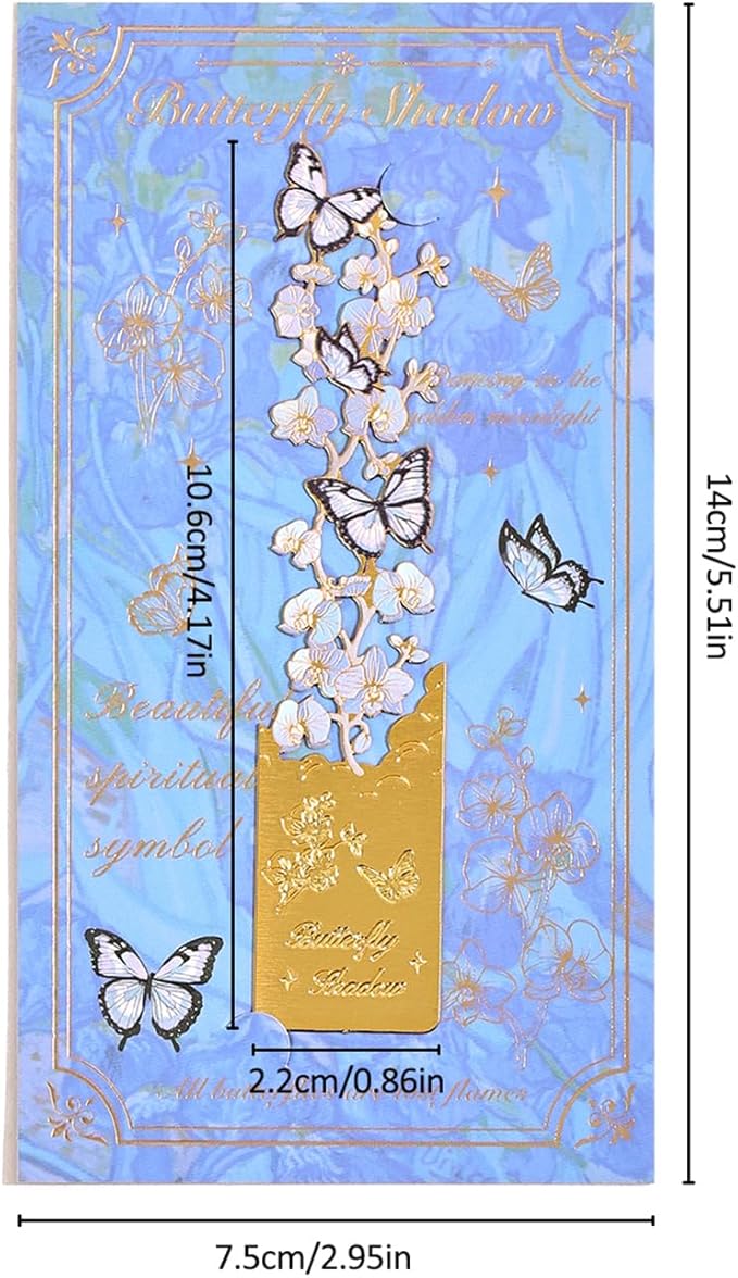 4pcs Metal Bookmarks, Butterfly Flower Theme Pretty Book Marks - Image 3