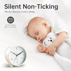 Analog Alarm Clock, 4 inch Super Silent Non Ticking Small Clock - Image 2