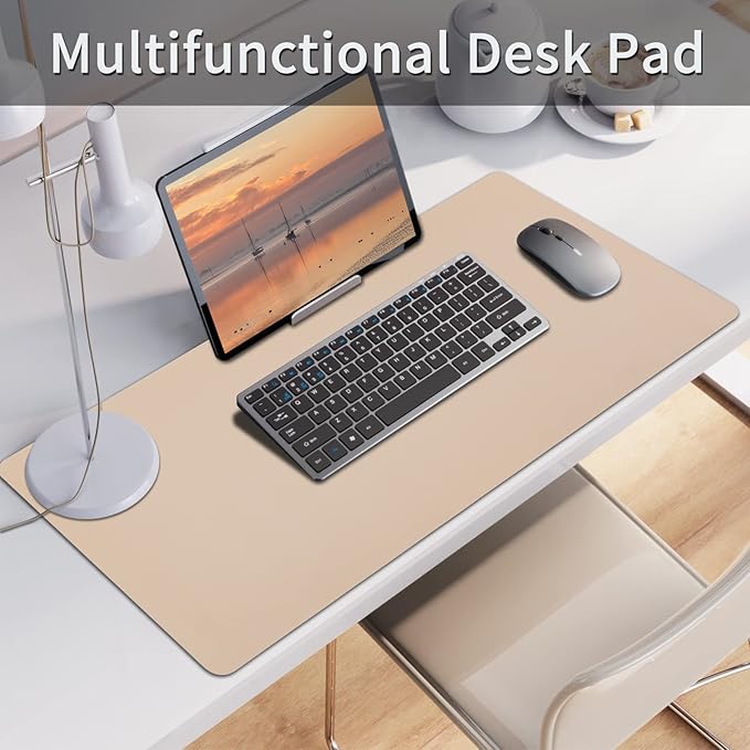 Leather Desk Pad, Large Mouse Pad, Leather Desk Blotter, Non-Slip Desk Pad - Image 2