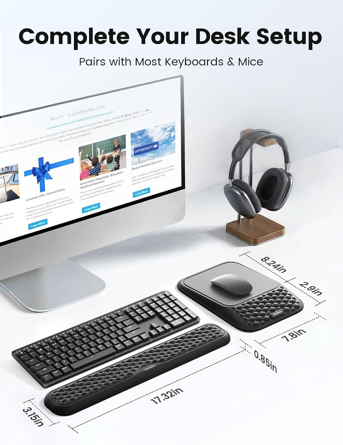 Vaydeer Ergonomic Keyboard Wrist Rest and Mouse Pad with Wrist Rest Set