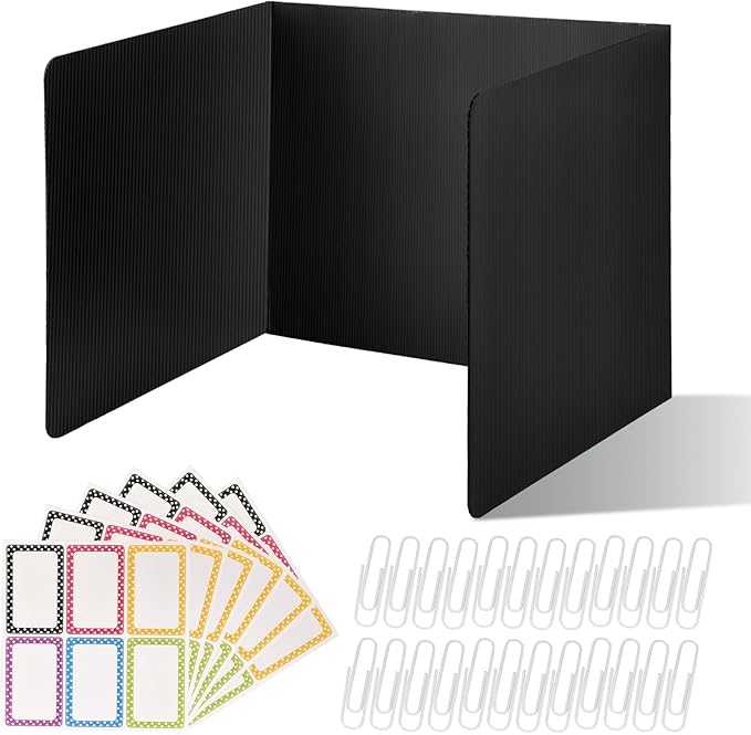 ZYINOZOC 24 Pack Desk Dividers for Students, 3-Fold Privacy Screens, Testing by Unknown