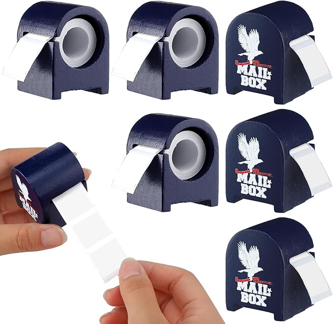 Wesiti 6 Pcs Wooden Stamp Roll Dispenser Wood Postage Stamp Dispenser by Unteilti