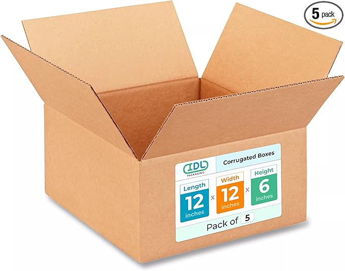 Medium Moving & Shipping Boxes 12 x 12 x 6 inches by IDLPackaging