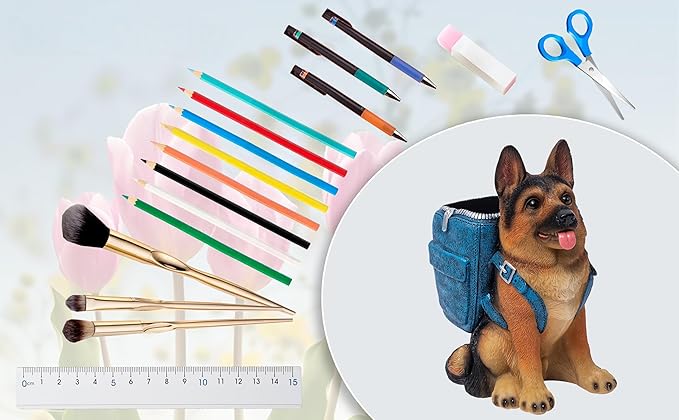 Photour Cute Dog Pen Holder for Desk, Pencil Holder, Creative Desktop Pen - Image 5