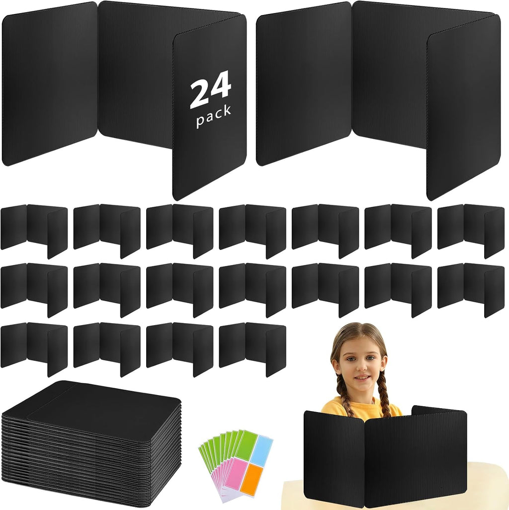 24 Pack Desk Dividers for Students, Waterproof Durable Plastic Testing Dividers