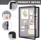 Geetery 36 x 24 Inch Enclosed Fabric Bulletin Board Tamperproof Lockable - Image 3