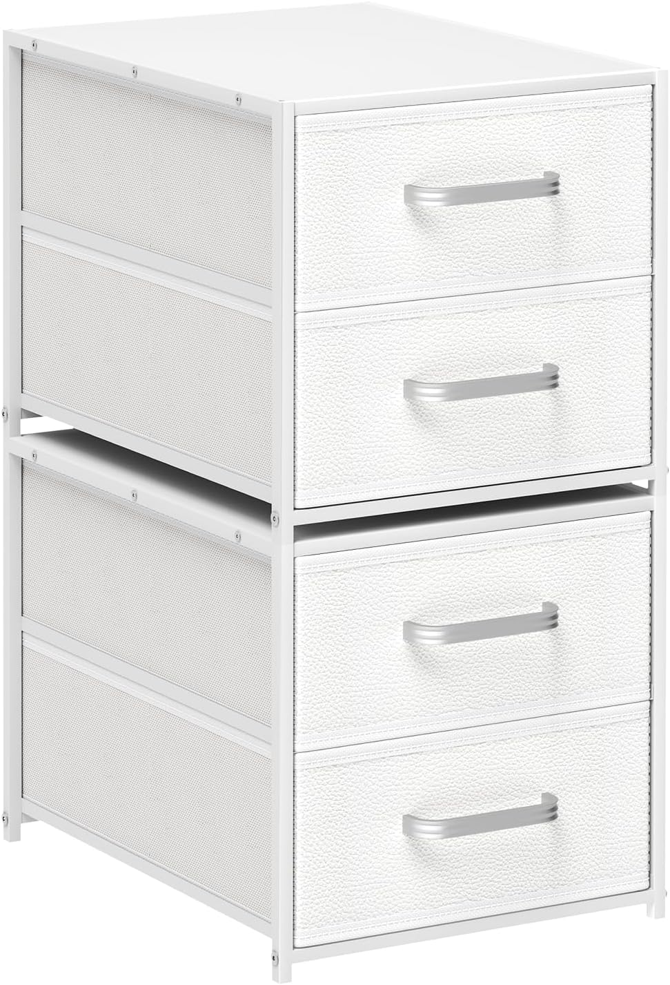 Homsorout 2 Pack Stackable Drawers for Closet, White Storage Drawers