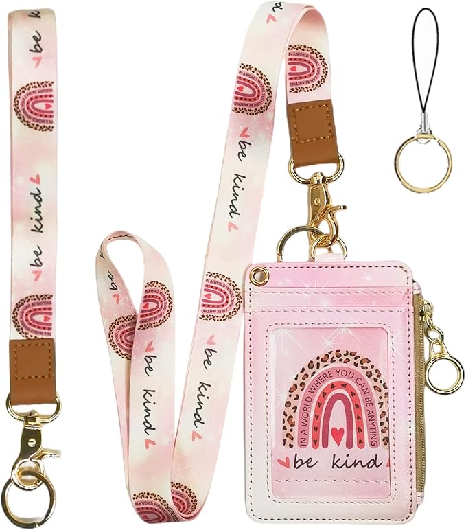 lanyards for id Badges, Lanyard Wallet for Women, Fashion Badge Holder by BOLIMOSS