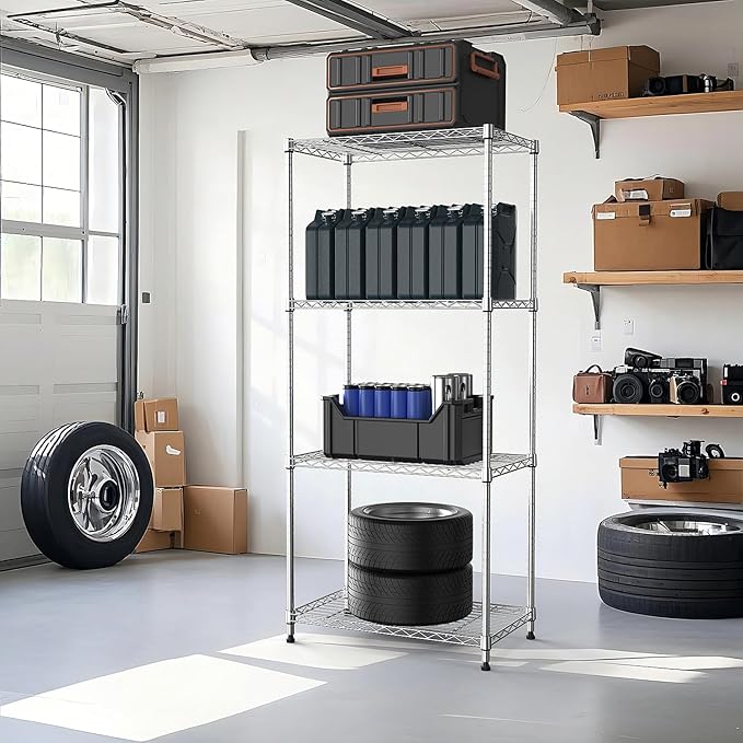 M MZG 1000 lbs 4Tier Shelf Metal Storage Shelves Wire Rack Closet Organizers - Image 7