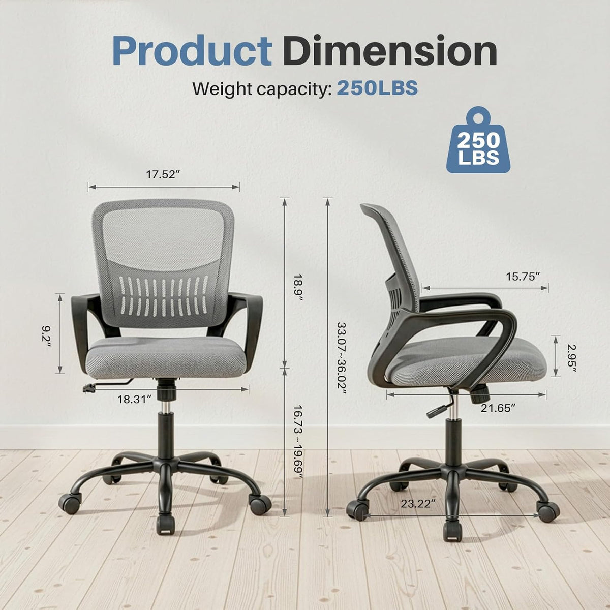 dumos home office chair, ergonomic lumbar support desk, close-up detail