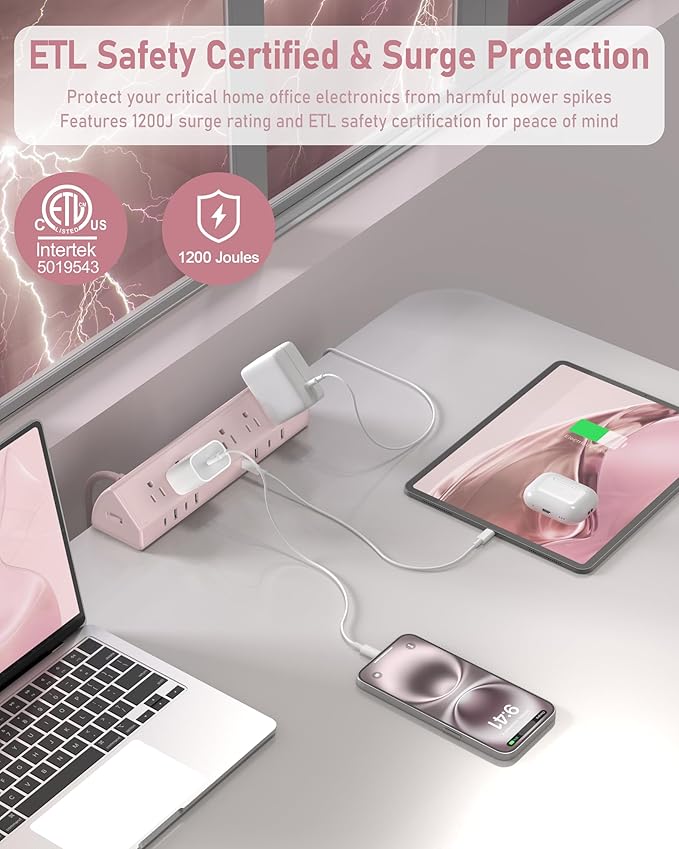 Jgstkcity Desk Clamp Power Strip, 45W Fast Charging Station, 4 USB-C, 4 USB-A - Image 3