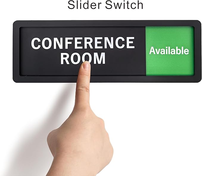 Conference Room Sign – In Use/Available Slide Switch Sign, Premium Durable - Image 4