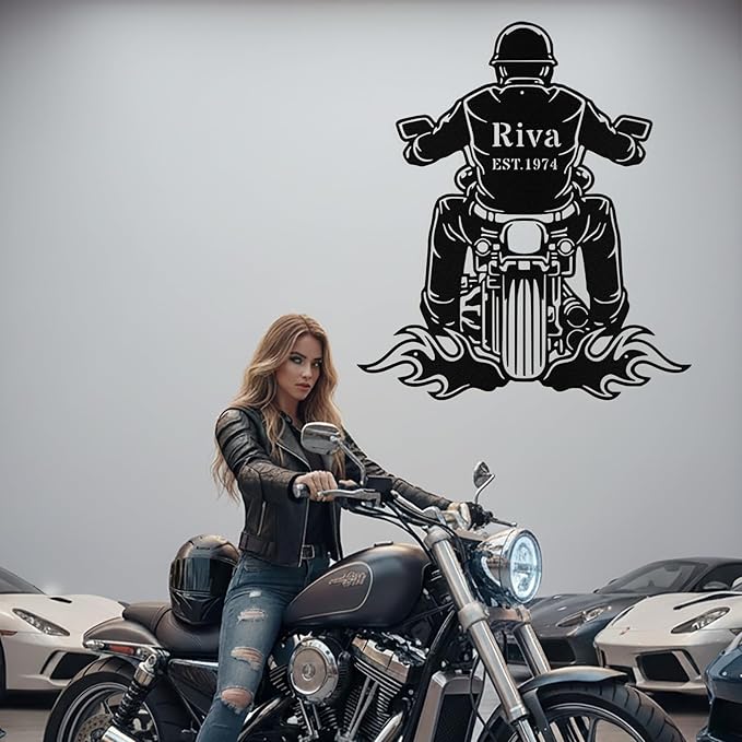 Custom Motorcycle Metal Signs Personalized Biker Name Sign Custom Garage Decor - Image 3