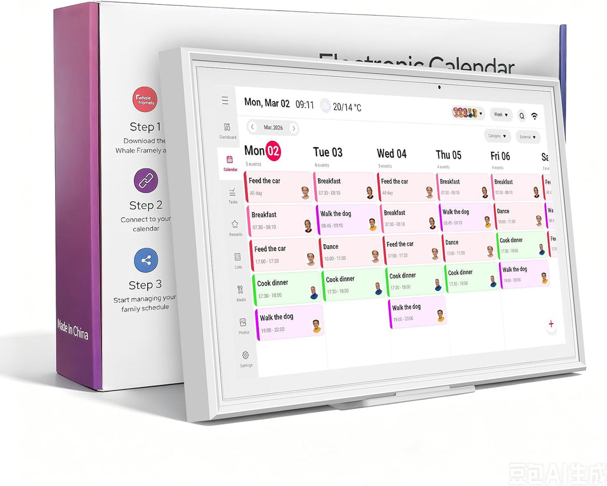 Digital Calendar, 15.6-inch Smart Wall Planner Electronic Calendar & Chor...