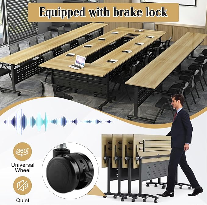 JEHUJD Conference Table, 55.1''Folding Conference Room Table - Image 4