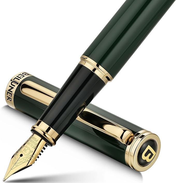 BEILUNER Racing Green Fountain Pen, Stunning Luxury Pens by BEILUNER