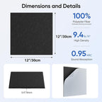 UNECHO 12 Pack 12" X 12" X 0.4" Acoustic Panels - Image 3