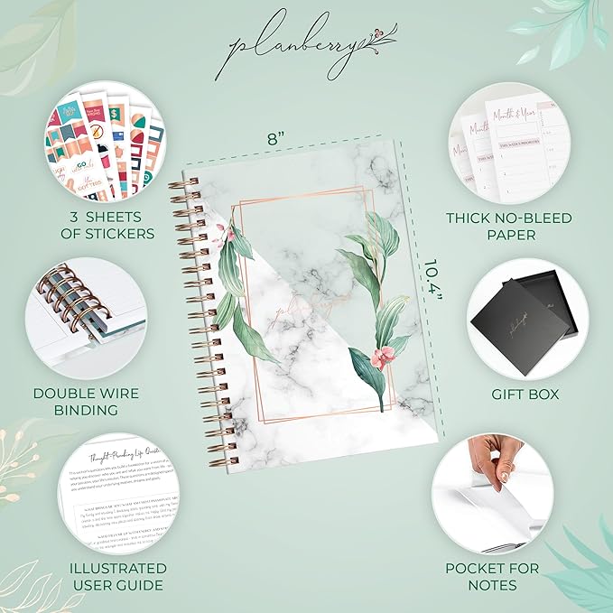 PLANBERRY Large Hourly Schedule Planner Premium – Undated Organizer - Image 2
