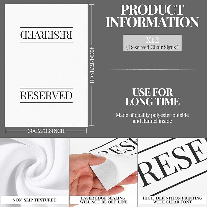 Buryeah 12 Pcs Reserved Seating Signs - Image 2