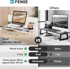 Fenge Dual Monitor Stand for Desk, 42.5in Large Monitor Riser for 2 Monitors - Image 5