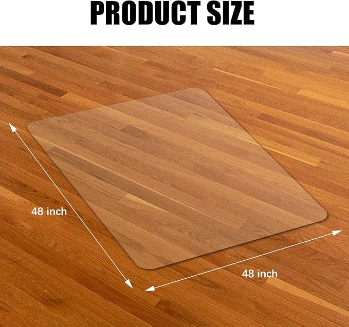 Kuyal Clear Chair mat for Hard Floors 48 x 48 inches Transparent Floor Mats - Image 7