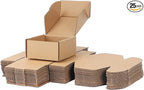 PHAREGE 4x4x2 inch Shipping Boxes Bulk 25 Pack Brown, Tab Lock Tuck Top Mailer by PHAREGE