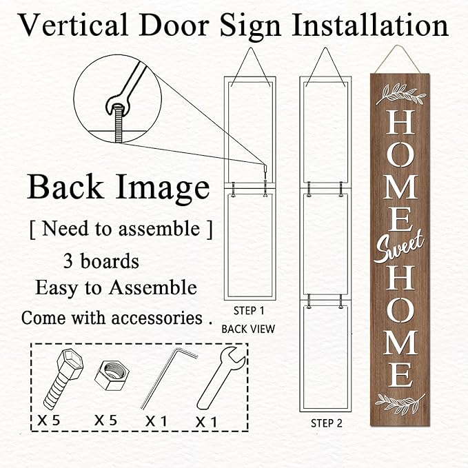 Farmhouse Wooden Welcome Sign Stand - Image 6