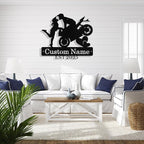 Custom Motorcycle Couple Metal Signs Personalized Biker Couple Name Sign Custom - Image 3