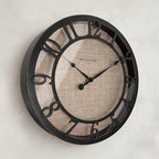 Presentime & Co 10" Farmhouse Series Wall Clock, Cottage Style, Faux Burlap - Image 3
