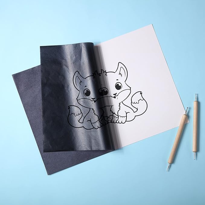 105 Pcs Carbon Transfer Paper 11.7 x 8.3 Inch Tracing Carbon Graphite Copy Paper - Image 5