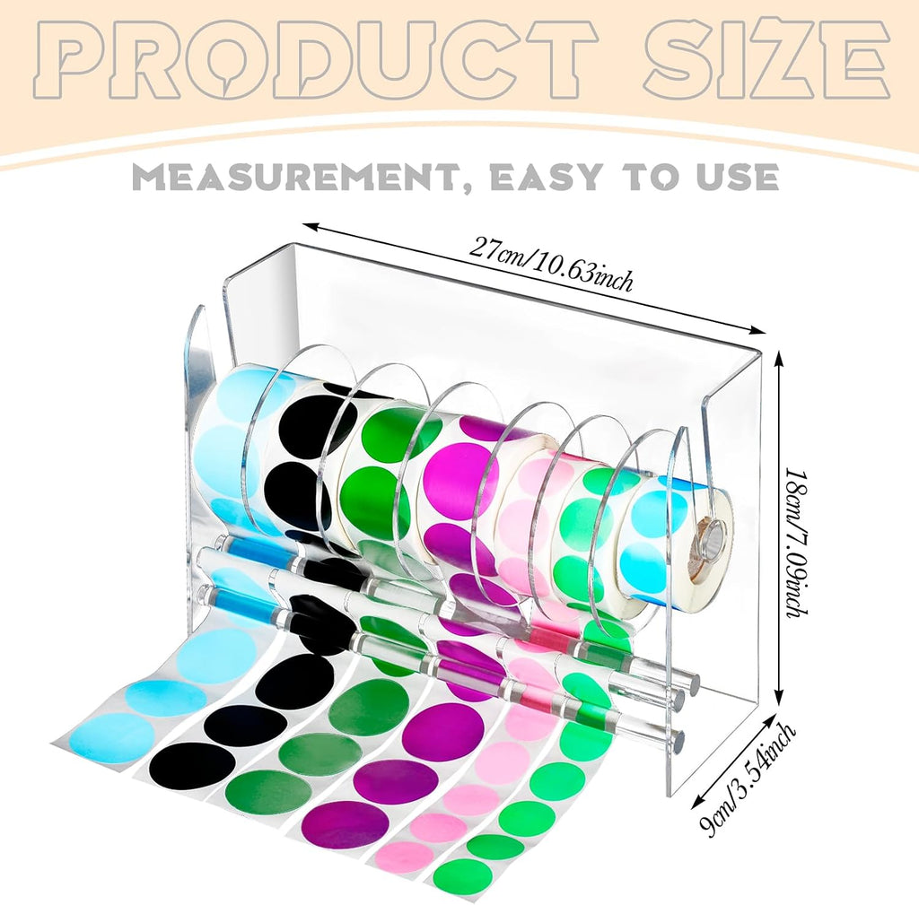 qilery sticker holder organizer dispenser acrylic roll label,7 shown in use