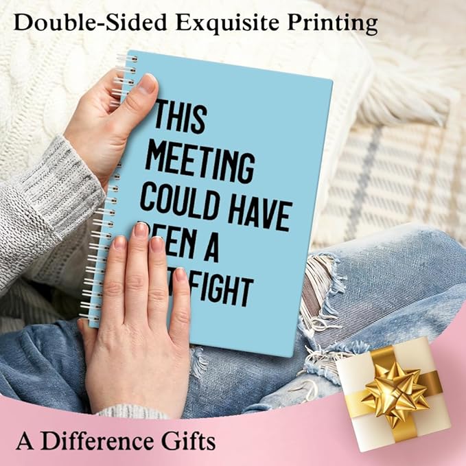 XQLZY This Meeting Could Have Been A Fist Fight Blue Spiral Notebook, Funny - Image 6
