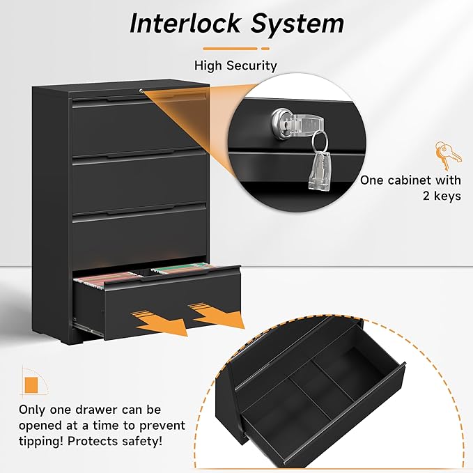 Bestoo 4-Drawer File Cabinet - Image 6