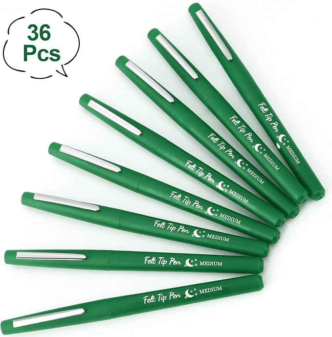 Fuyoooo 36 Pcs Felt Tip Pens 0.7mm Medium Point Colored Felt Tip Pens - Image 3