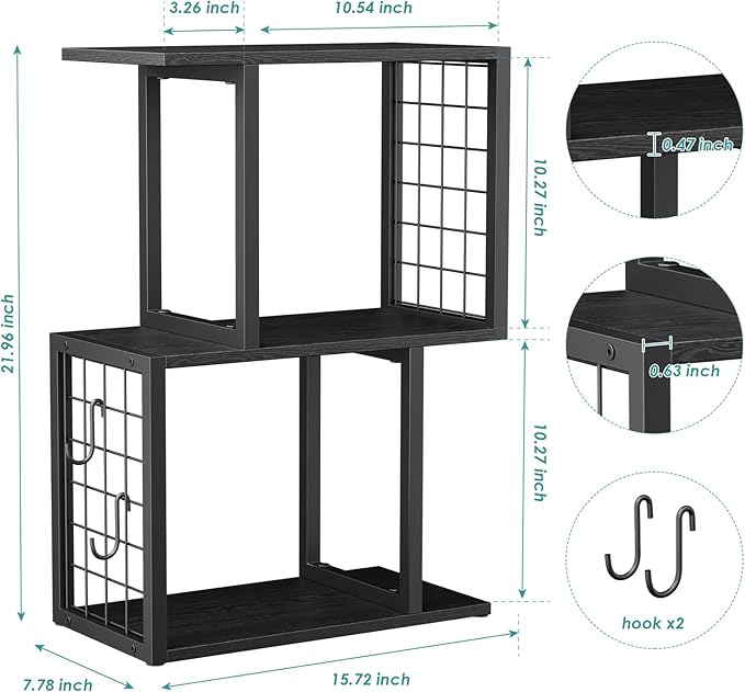 Vfelf Bookshelf Desk Organizer，3-Tier Shelf - Image 3