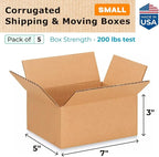 Small Moving & Shipping Boxes 7 x 5 x 3 inches - Image 2