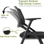 VACYOVKE Folding Conference Room Chairs Set of 2 Black Guest Reception Chair - Image 6