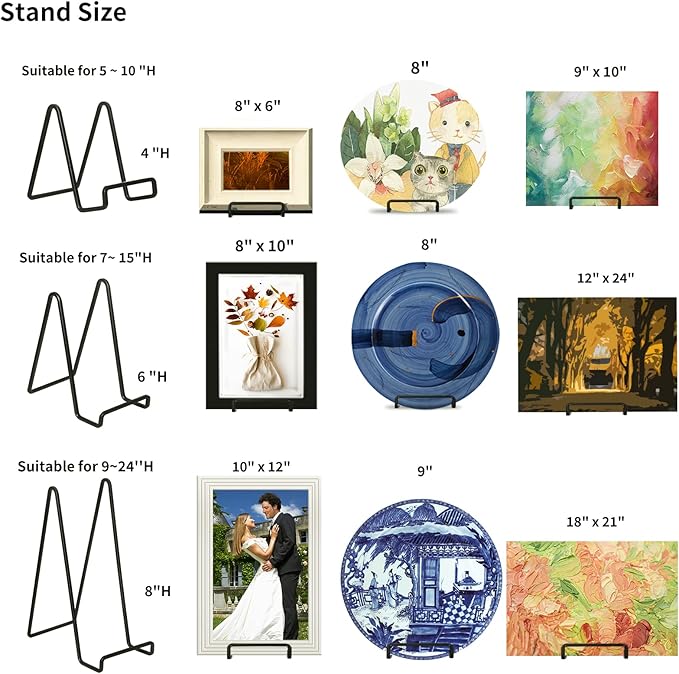 Decolore 4 Pack 6 Inch Black Picture Stands - Image 7
