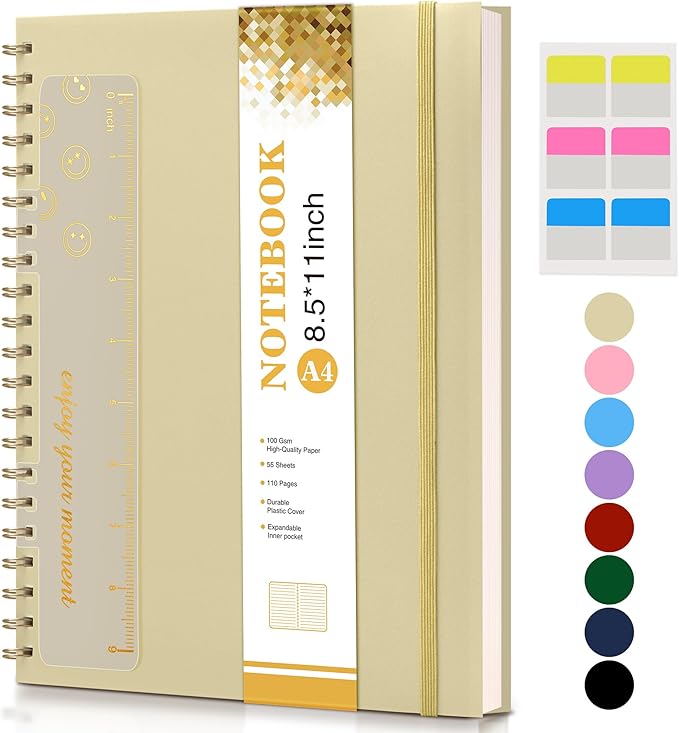 Spiral Notebook Journal 8.5” x 11”, A4 Large Notebooks by UEBZFOCS