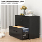 FATIGOS Lateral File Cabinet, Wood Black File Cabinet - Image 6