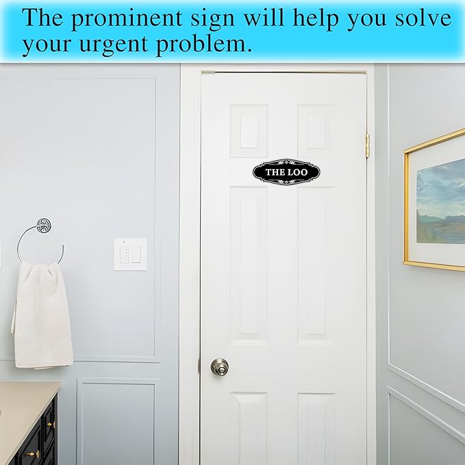 The Loo Sign for Bathroom Decoration, Self-adhesive Funny Bathroom&Restroom - Image 5