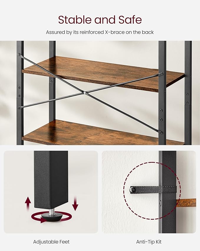 VASAGLE 6-Tier Bookshelf, Bookcase - Image 5